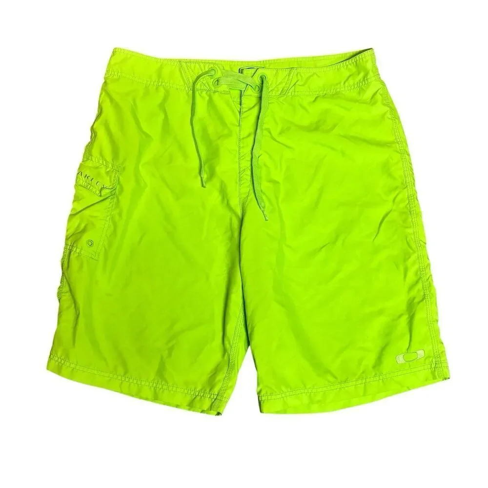 Oakley Men's Board Shorts Size 36 Neon Lime Bermuda Casual‎